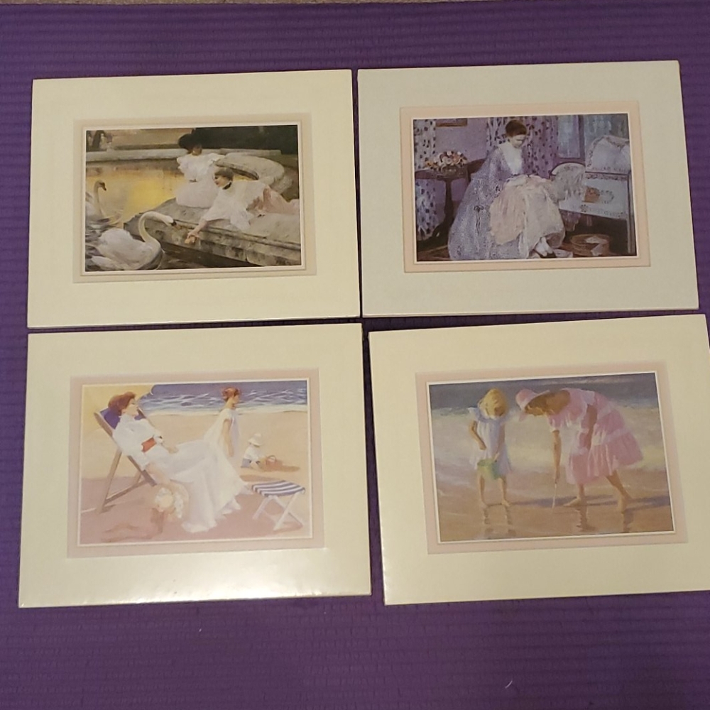 4 NEW LADY PICTURED PAINTINGS - WALL ART